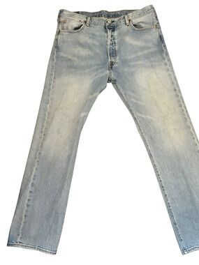 Levi's Men's Straight Blue Denim Jeans Regular Fit Medium Wash Button Fly 36X32
